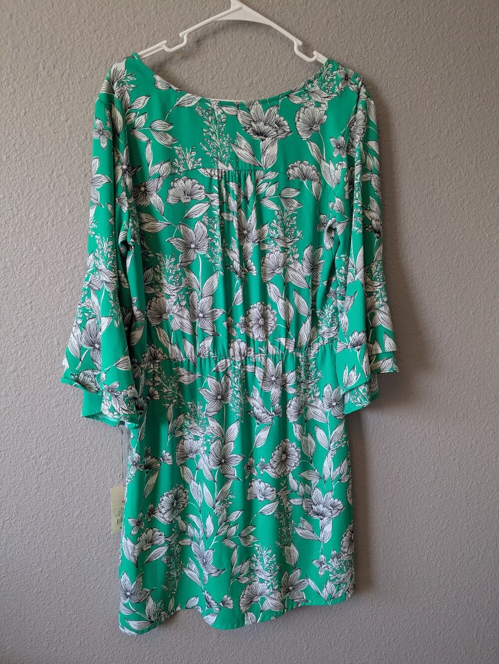 NWT a new day Teal Floral V-Neck Long Sleeve Dress L/XL - Picture 8 of 8